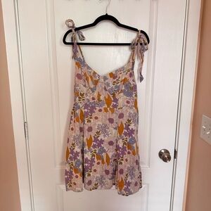 American Eagle Floral Sleeveless Dress with Tie Straps